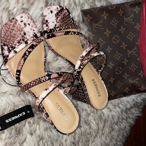 Express snakeprint heels